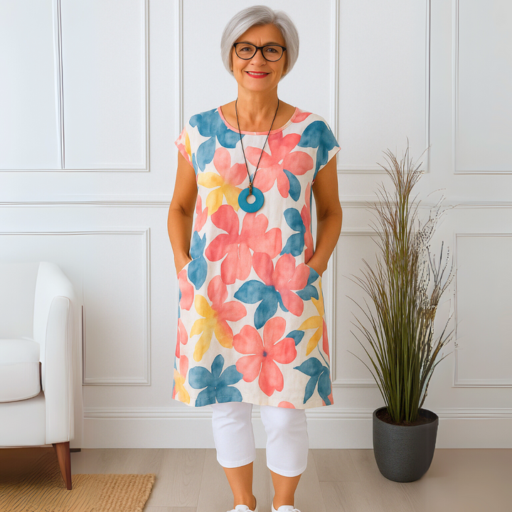 Celia  - Elegant Round Neck Dress