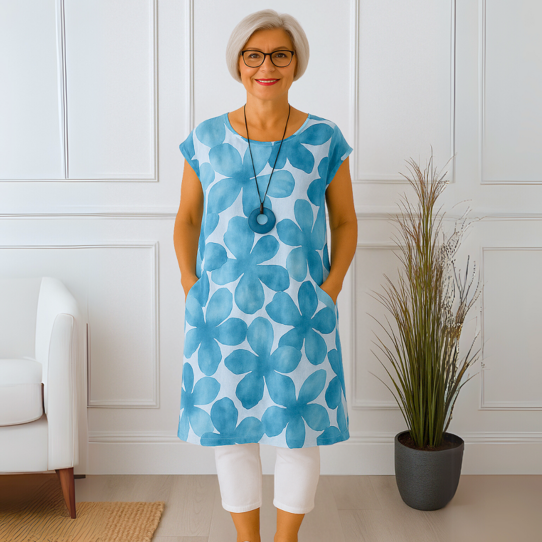 Celia  - Elegant Round Neck Dress