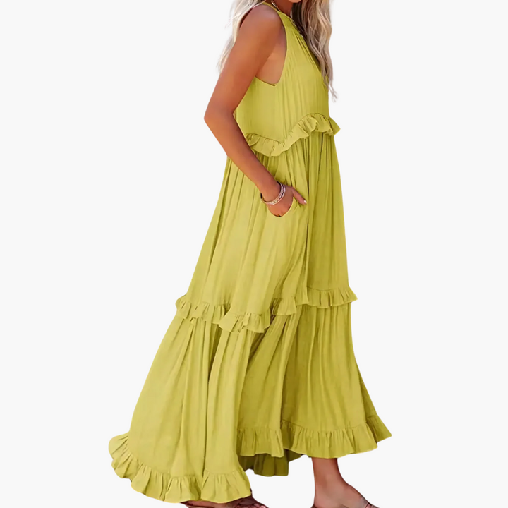 Rachel - Ruffle Breeze Maxi Dress