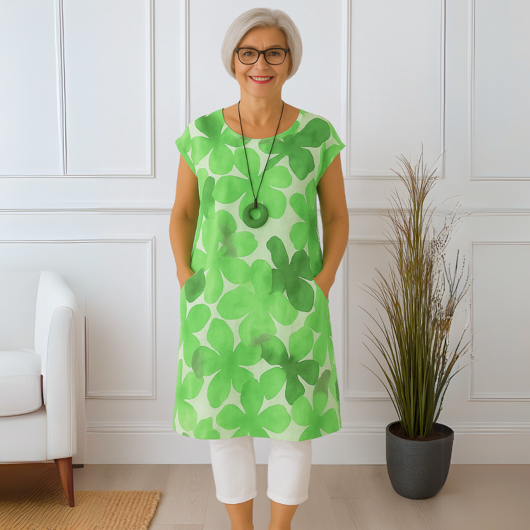 Celia  - Elegant Round Neck Dress