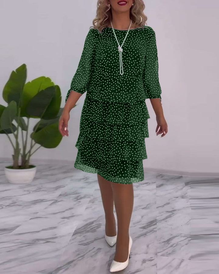 Louise – Elegant dress with polka dot print