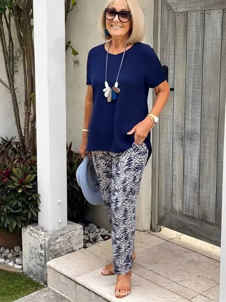 Janet - Casual Two-Piece Floral Set