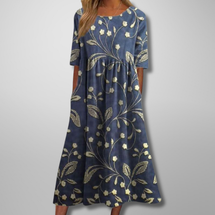 Wendy – Embroidered Relaxed Midi Dress