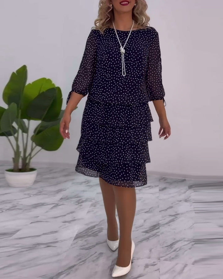 Louise – Elegant dress with polka dot print