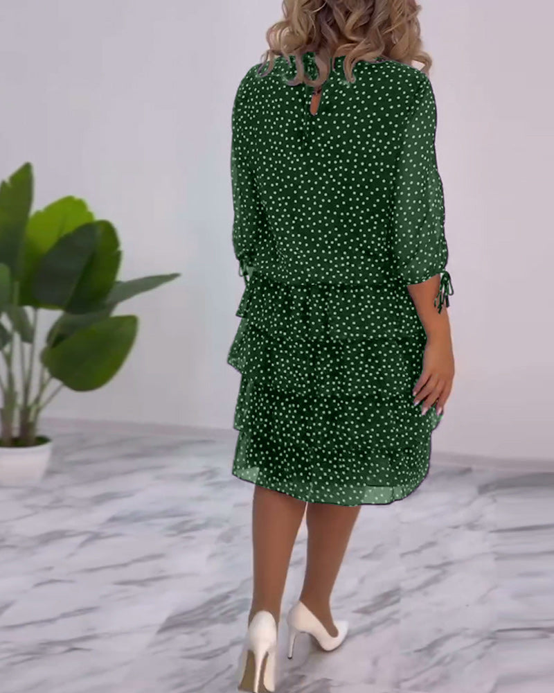 Louise – Elegant dress with polka dot print