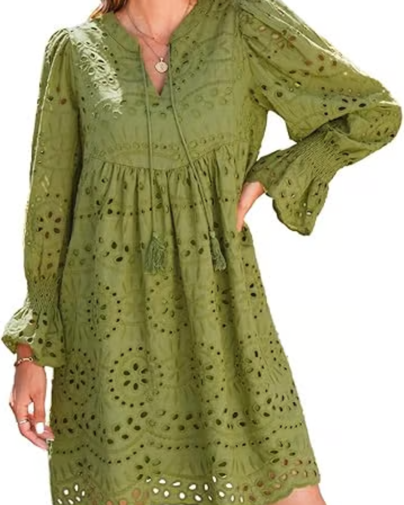 Lesley -  Casual Cotton Lace Dress