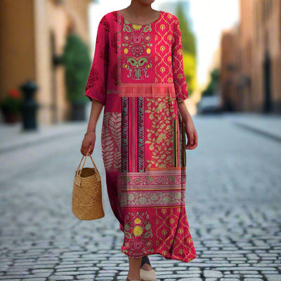 Olive - Flowy Ethnic Dress