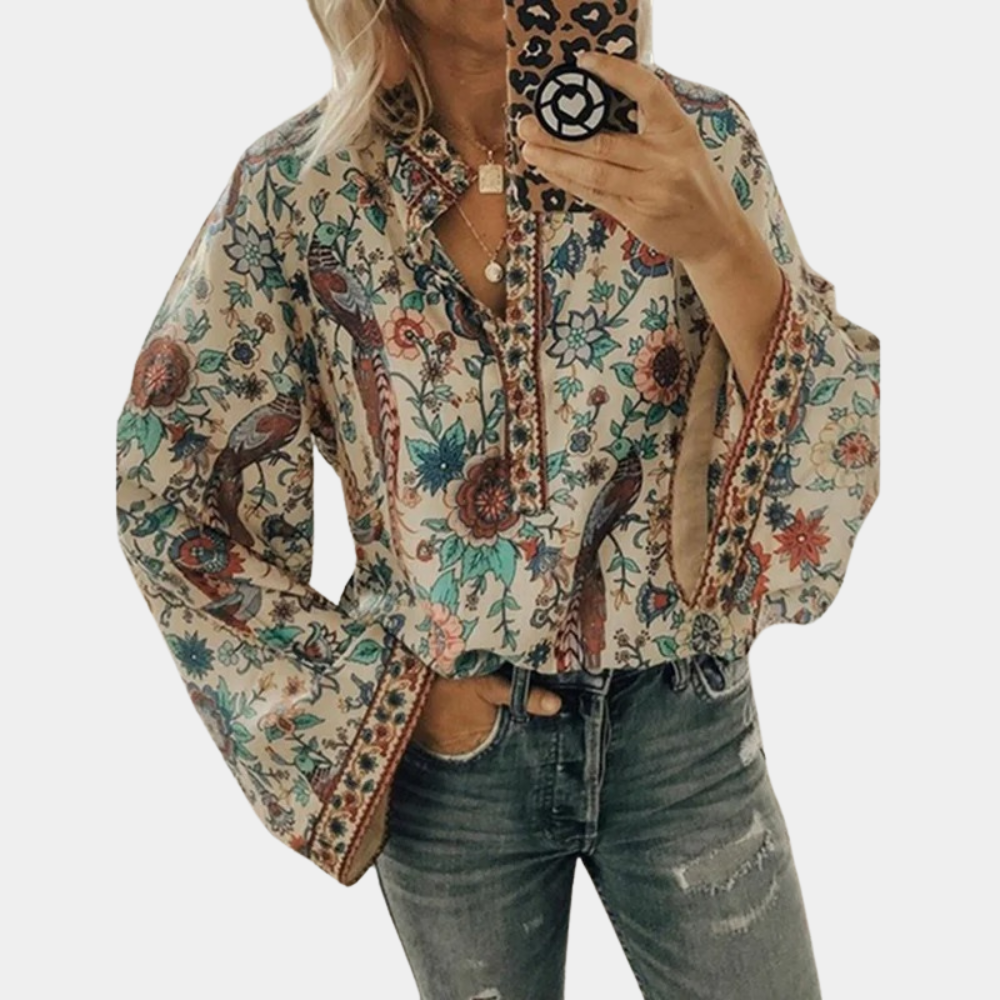 Megan - Flower Pattern Blouse