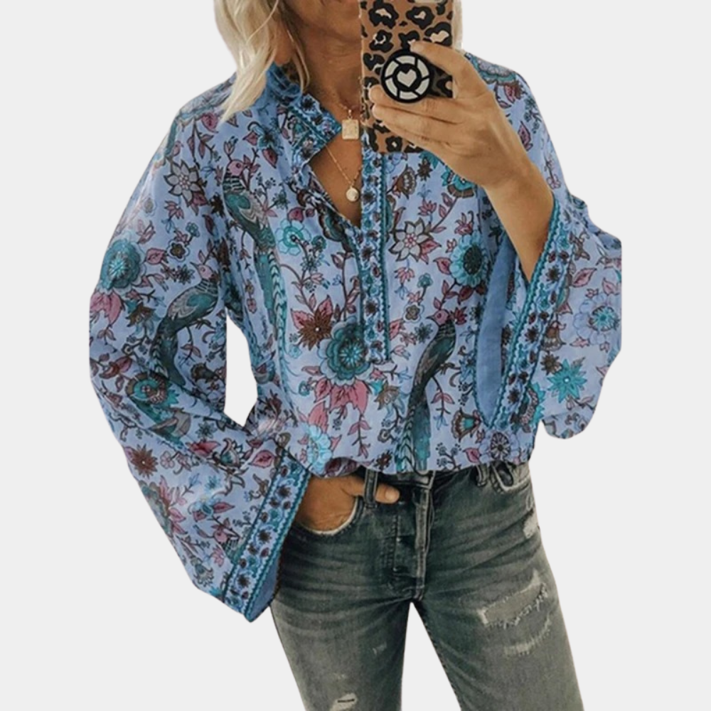 Megan - Flower Pattern Blouse