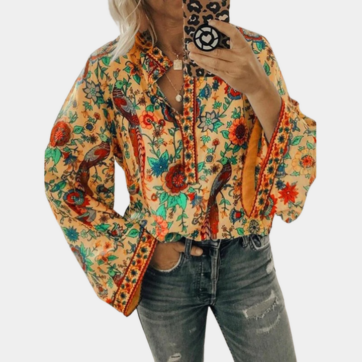 Megan - Flower Pattern Blouse