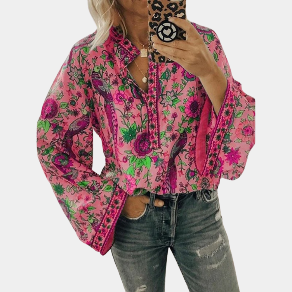 Megan - Flower Pattern Blouse