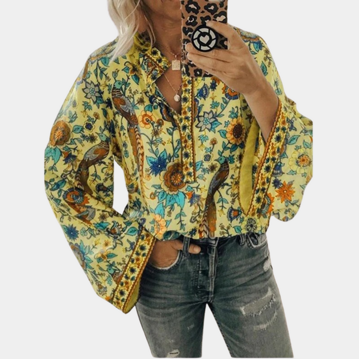 Megan - Flower Pattern Blouse