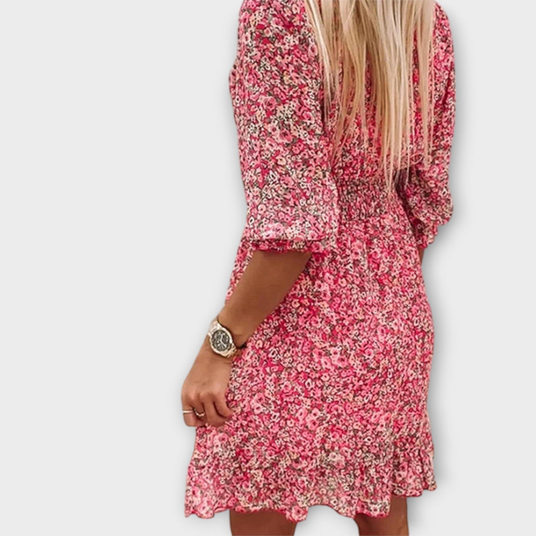 Cleo - Floral Dress with Puff Sleeves