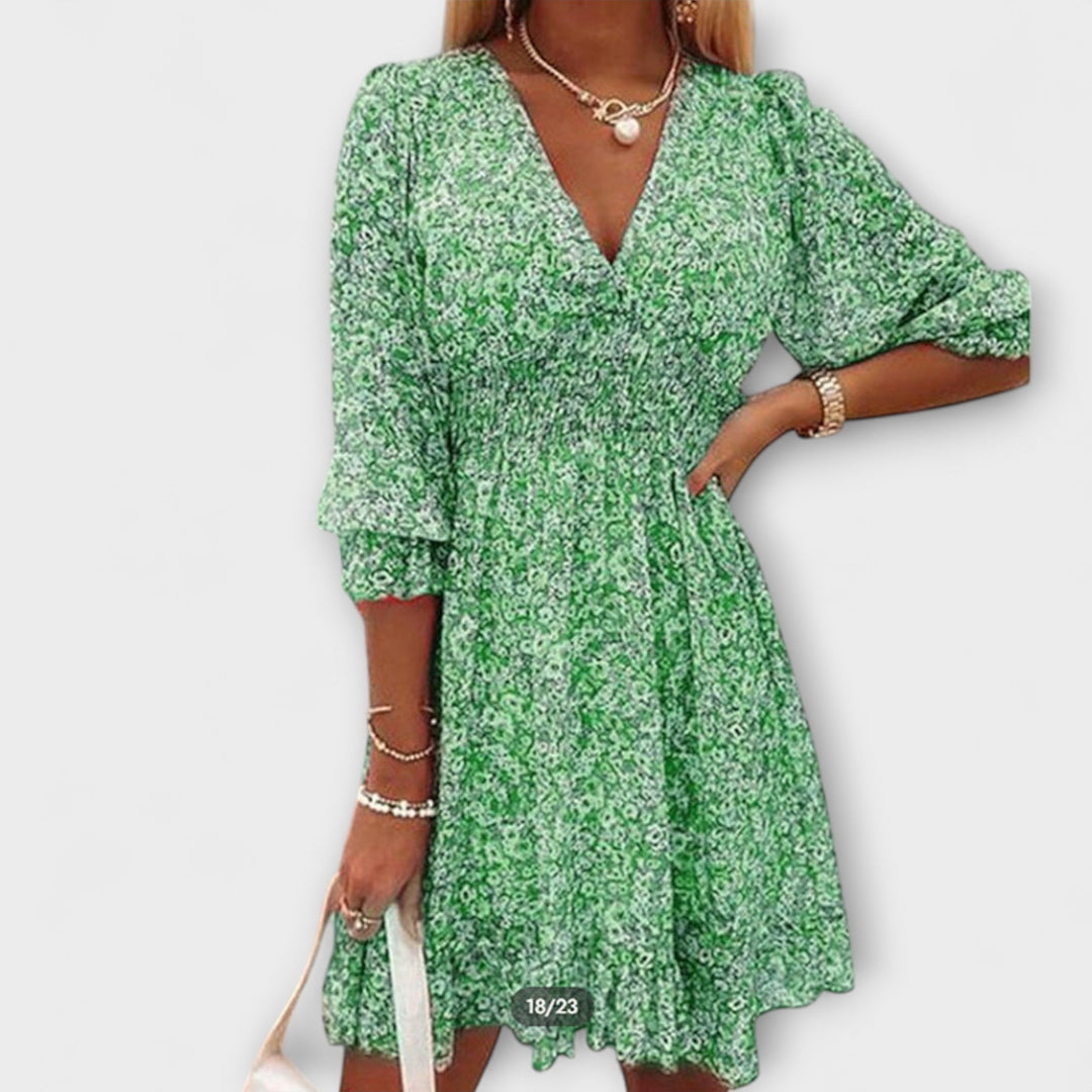 Cleo - Floral Dress with Puff Sleeves
