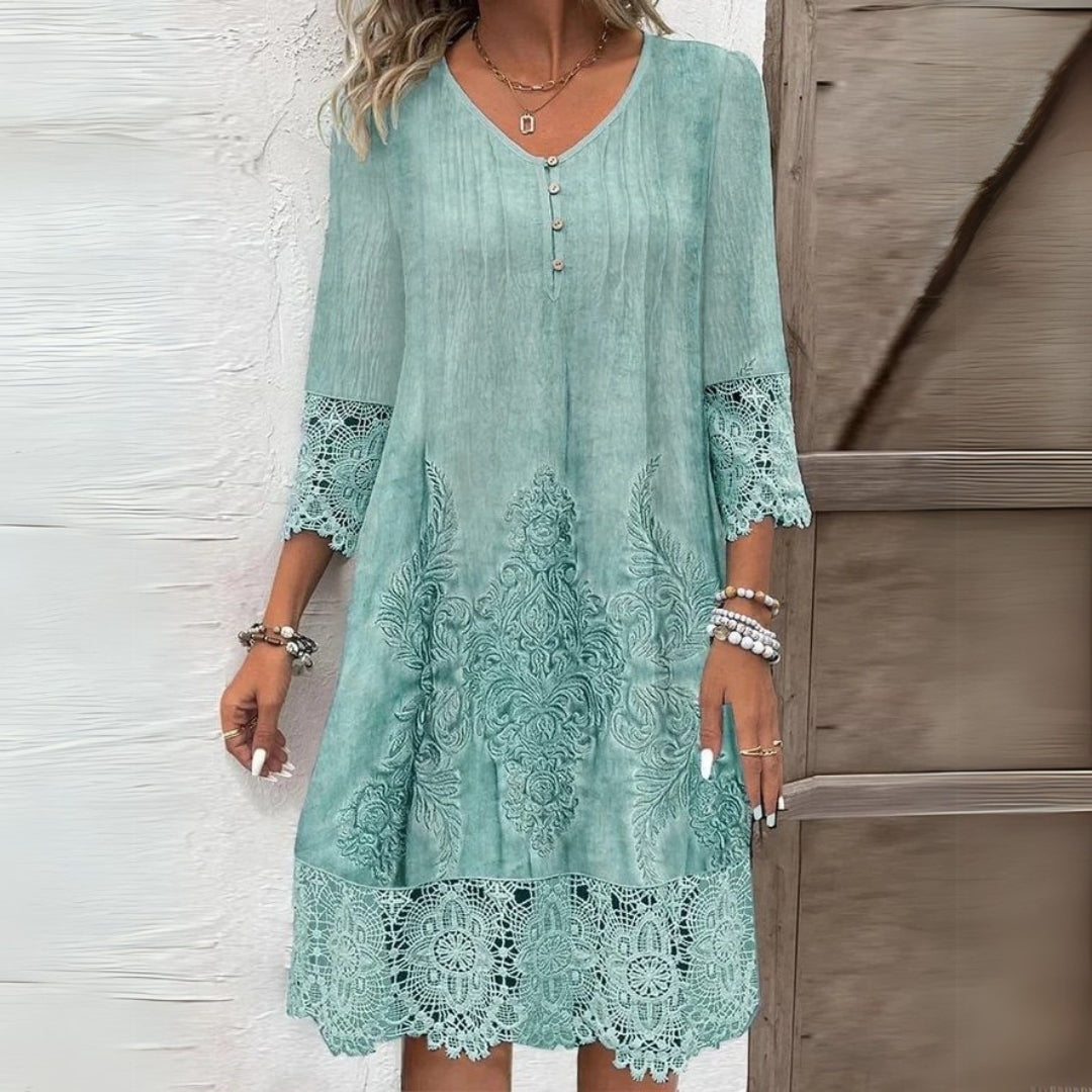 Jenna - Embroidered Lace Dress