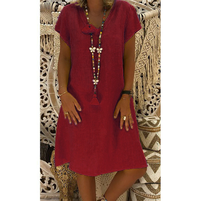 Kirsten – Relaxed Fit V-Neck Dress