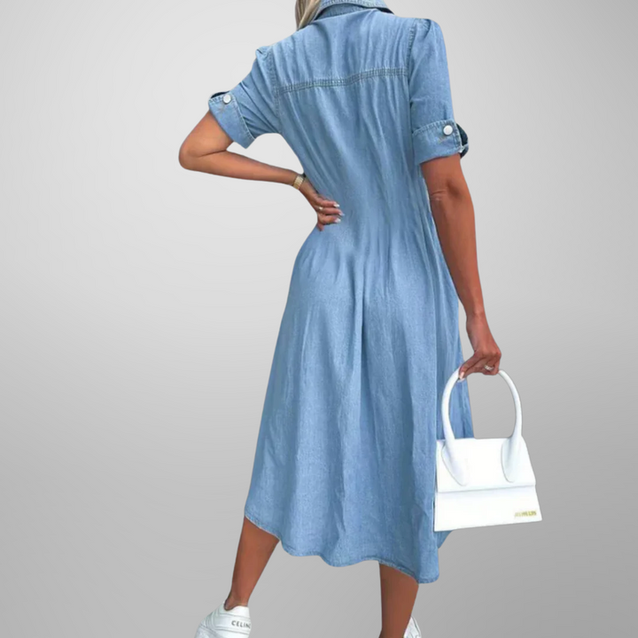 Amber - Long denim dress