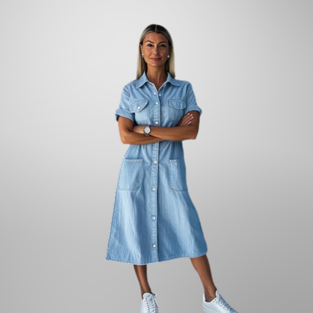 Amber - Long denim dress
