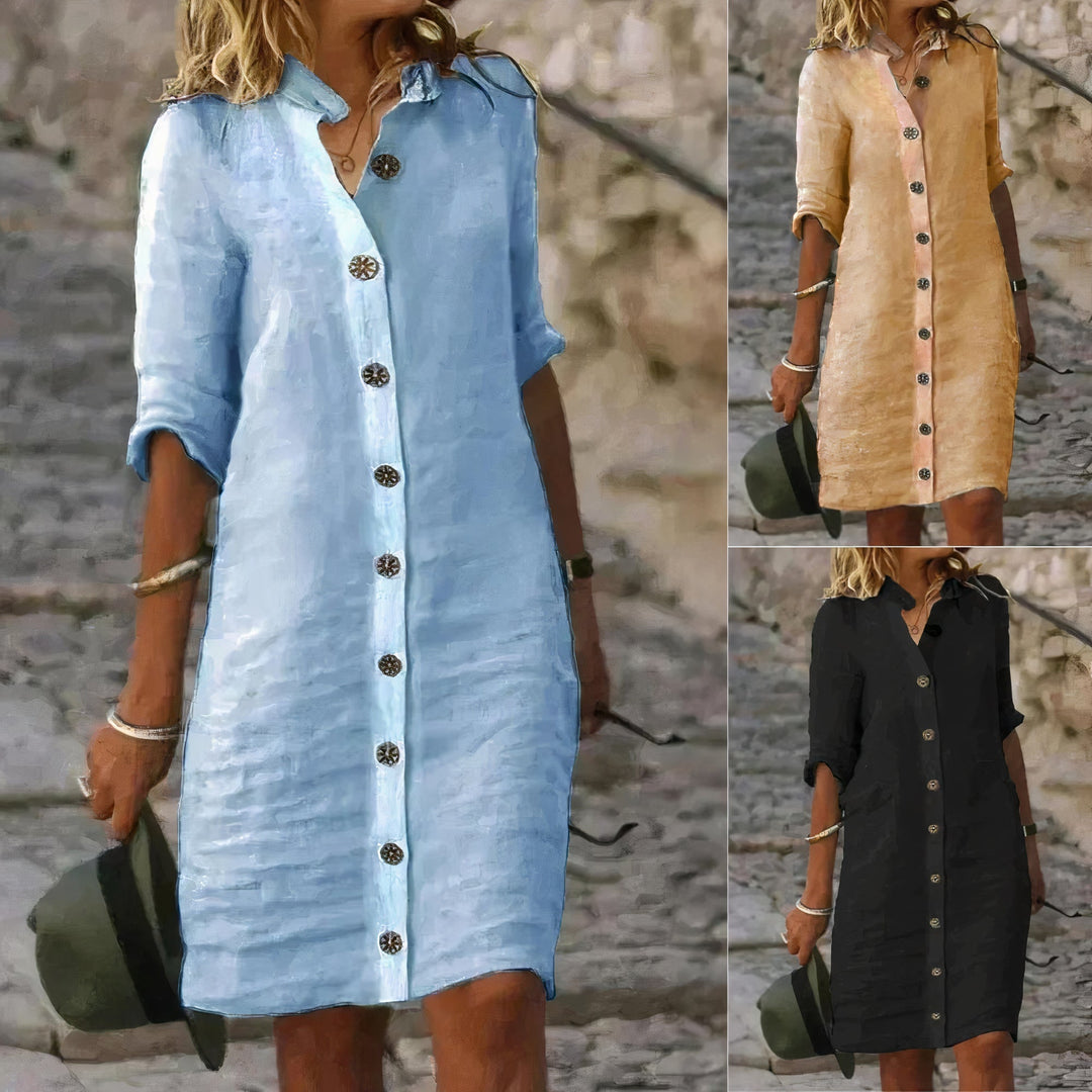 Deborah - Chic Women’s Dress with Buttons