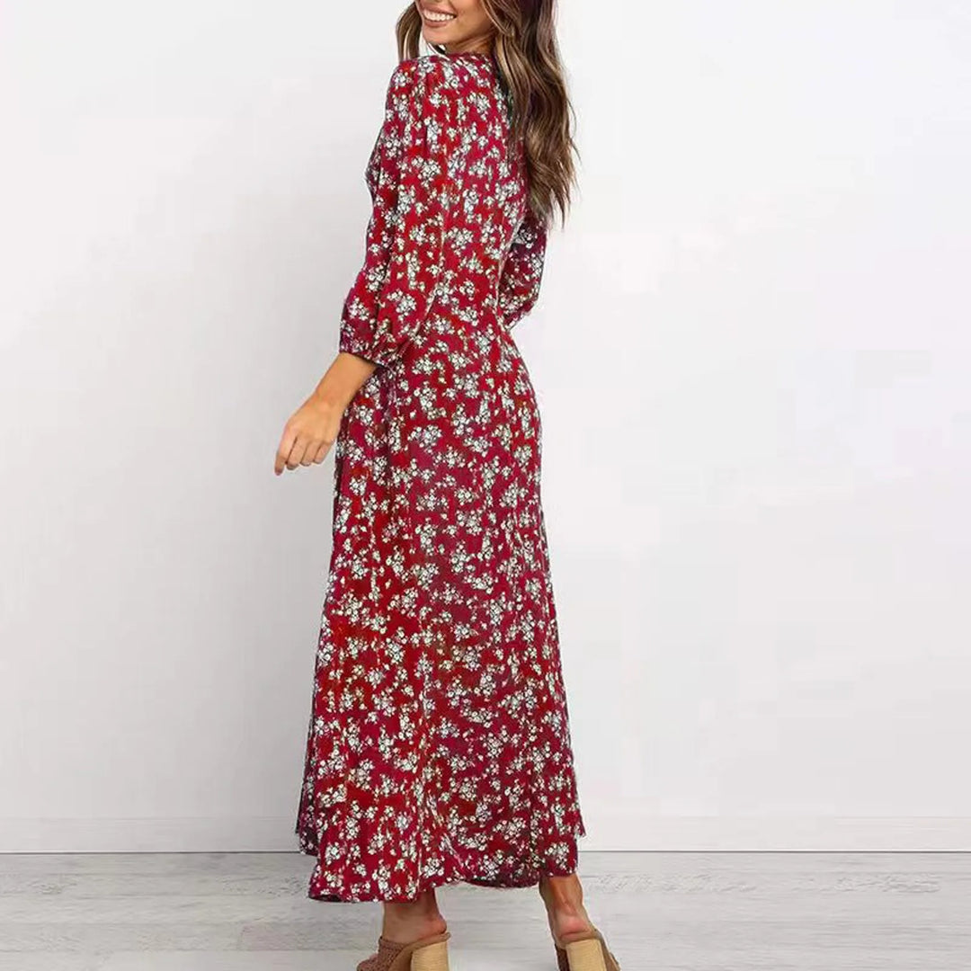 wilma - Bohemian Floral Print Long Dress