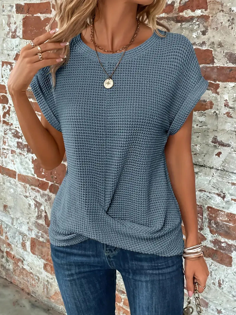 Ellis - Elegant Round Neck Blouse