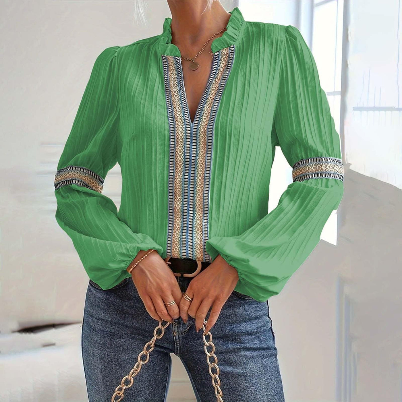 Valerie - Stunning V-Neck Blouse