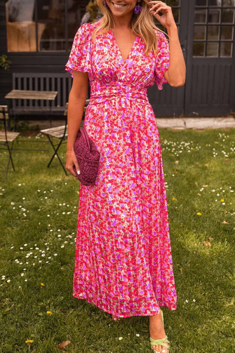 Sandra - Spring Floral Print Dress