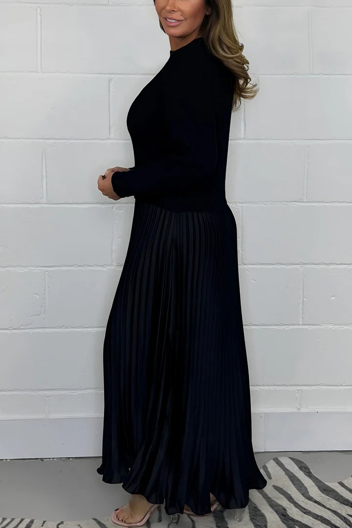 EMILIA - Long Sweater with Pleated Skirt