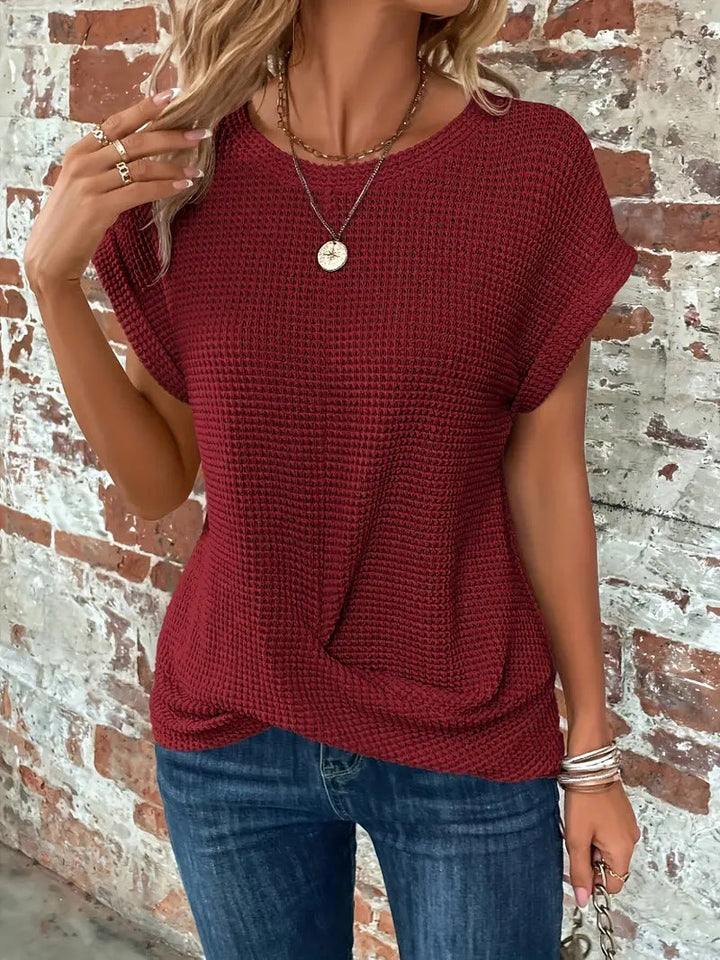 Ellis - Elegant Round Neck Blouse