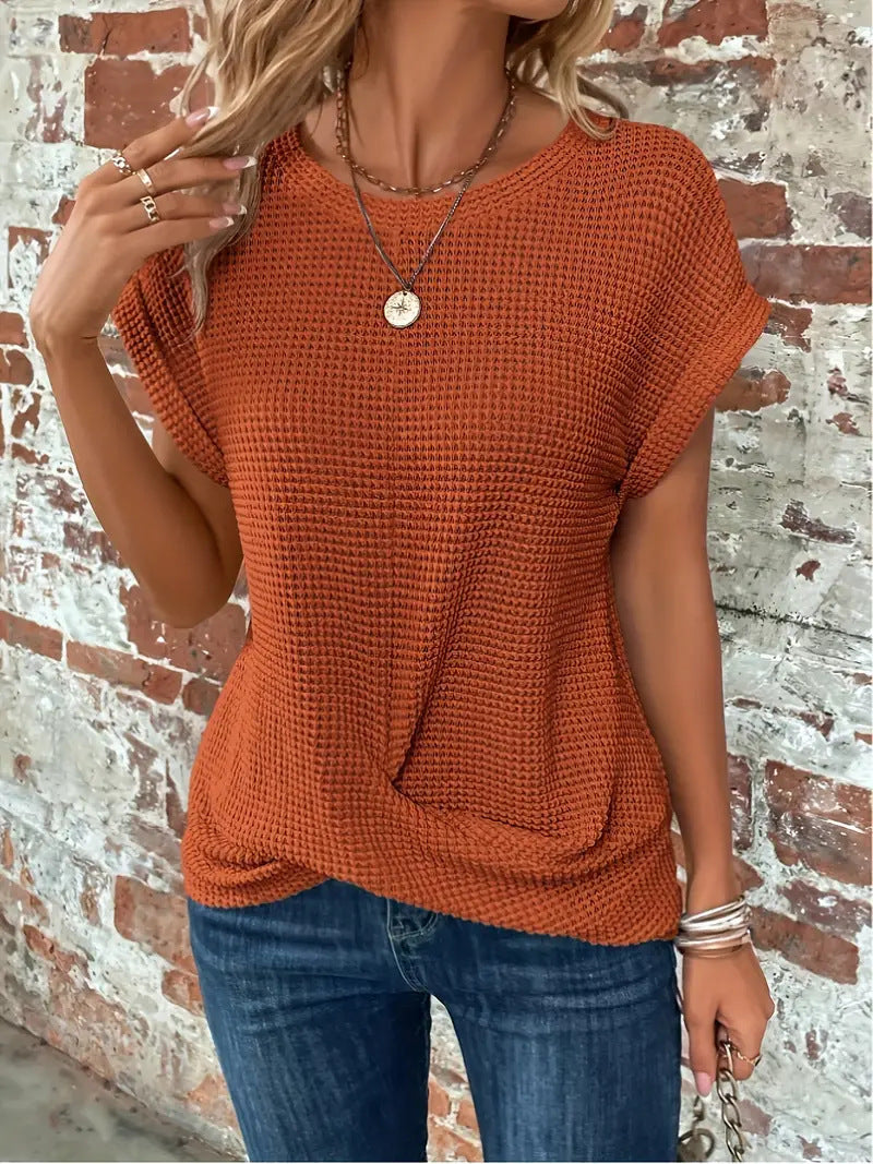 Ellis - Elegant Round Neck Blouse