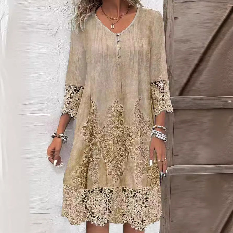 Jenna - Embroidered Lace Dress
