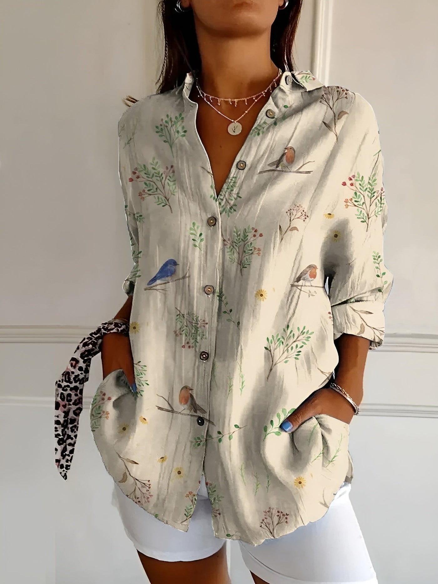 Madilyn - Printed Button-Up Shirt