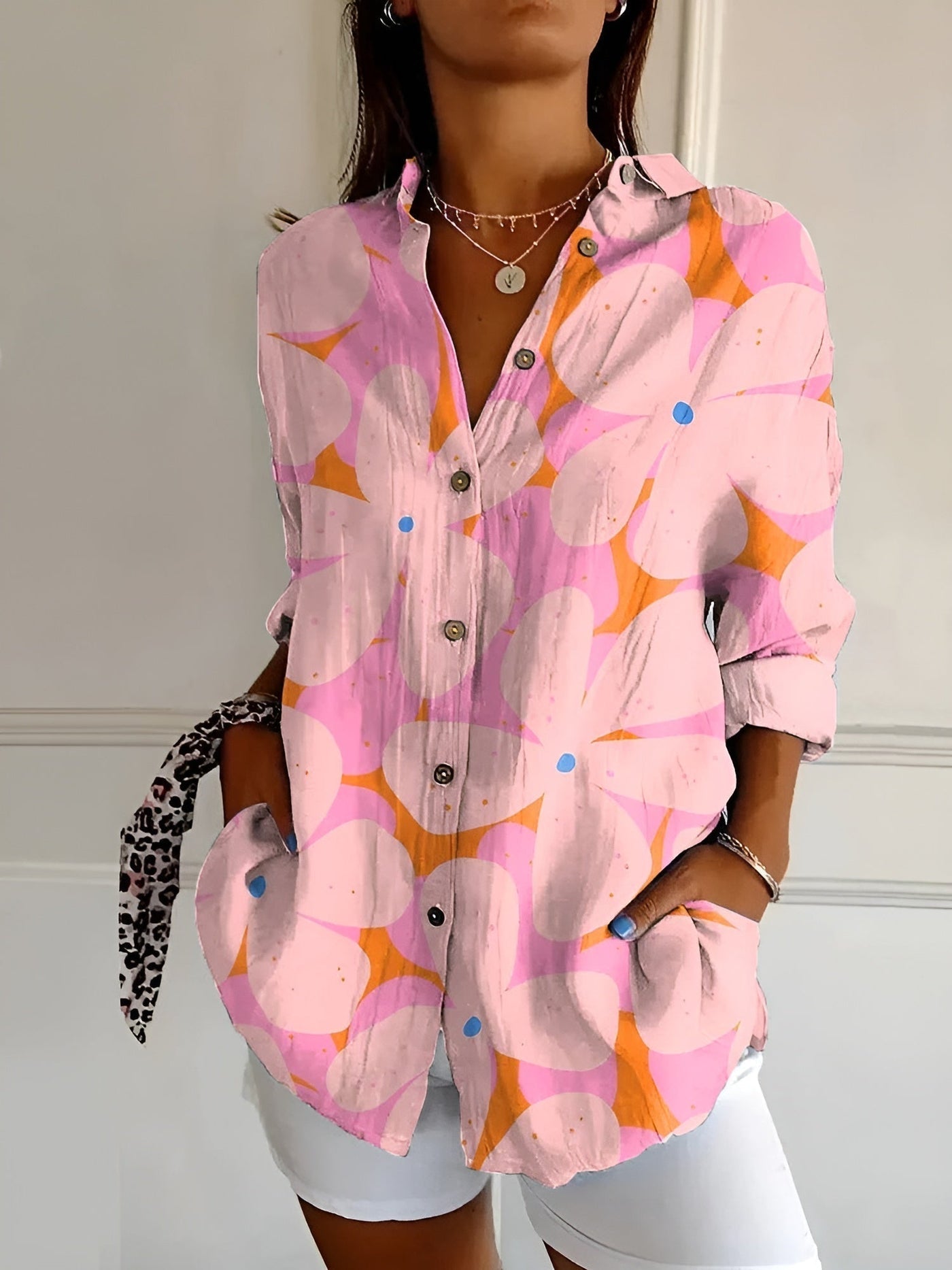 Madilyn - Printed Button-Up Shirt