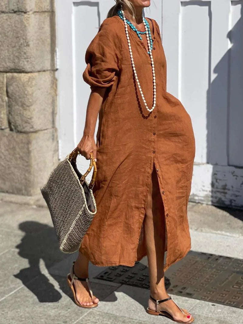 Elspeth - Long Dress with Buttons